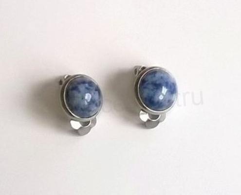 Minerální náušnice klipsy Sodalit 16,4 x 13,4 mm (X420)