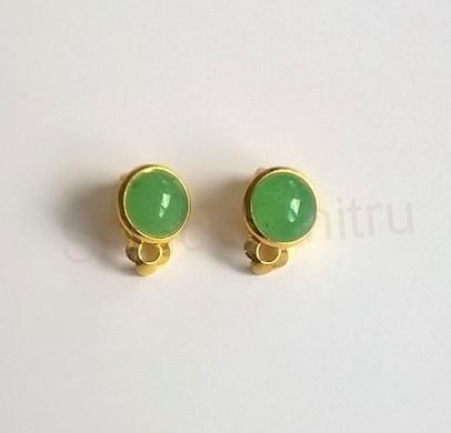 Minerální náušnice klipsy s Aventurínem 10 x 10 mm (X422)