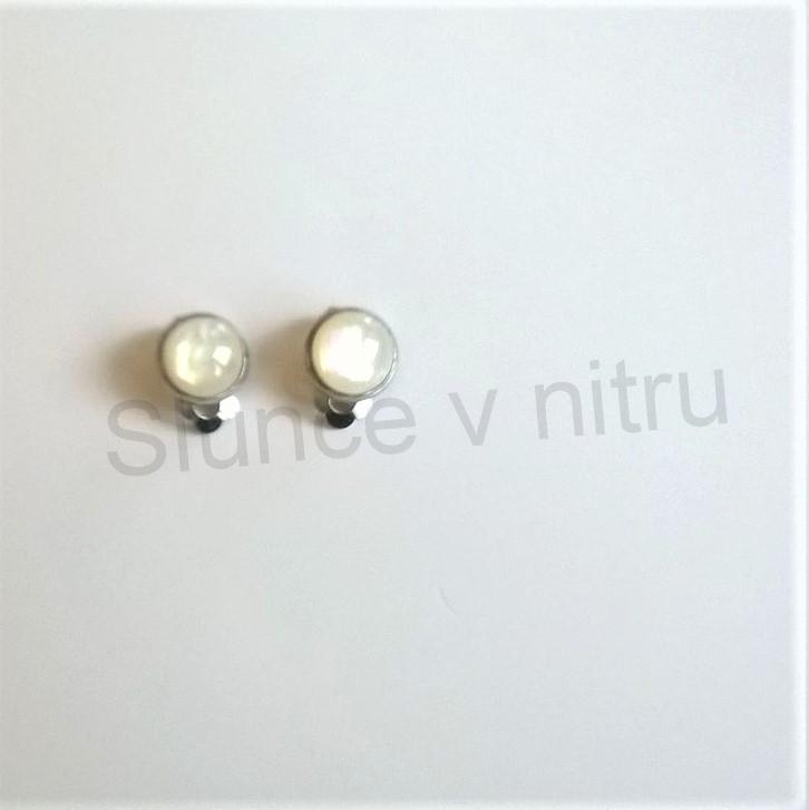 Náušnice klipsy se syntetickým opálem (BB422)