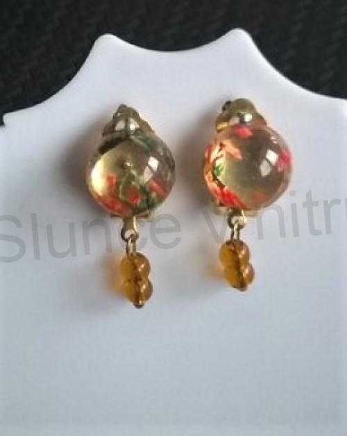 Náušnice klipsy s Orgonitem a achátem 12 x 12 mm (X432)