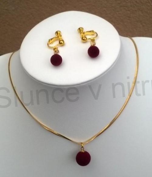 Pozlacená luxusní souprava šperků z chirurgické oceli (BS83)