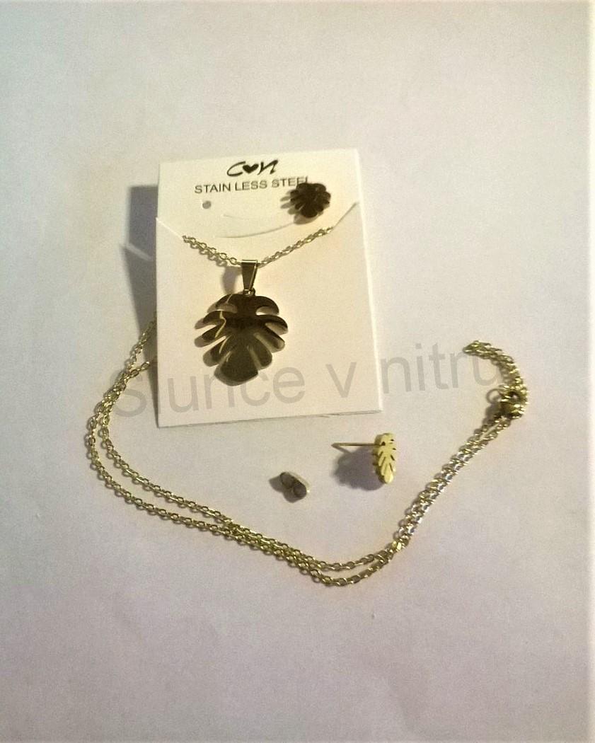 Souprava šperků z chirurgické ocelii list, lístek (BS90)