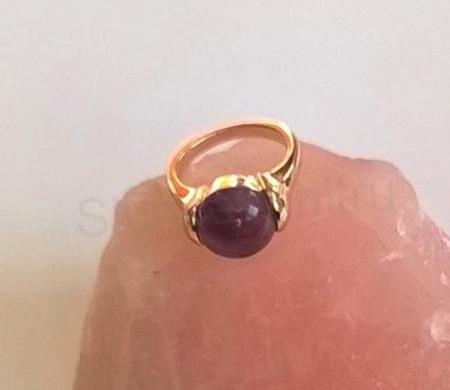 Minerální pokovaný prsten Ametyst | 54 (X457)