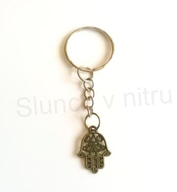 Přívěsek na klíče - ruka fatimy - starobronz (D291)