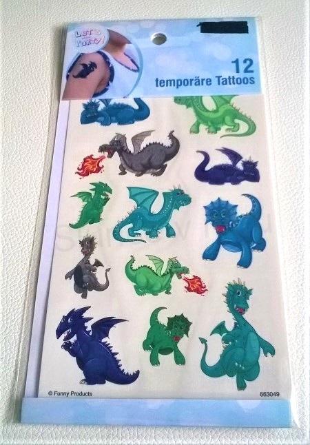 Voděodolné, dočasné tetovaní drak, dráček (E270)