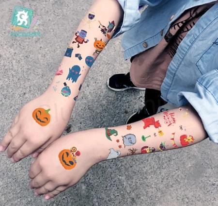 Voděodolné, dočasné tetovaní halloween číslo 2 (E280)