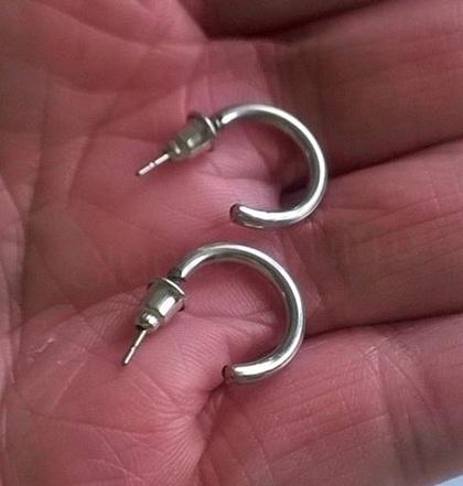 Nerezové náušnice kruhy platinové (BB442)