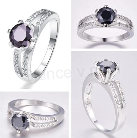 Dámský prsten fialový spinel zirkonu s ornamenty velikost 56 (BE174)