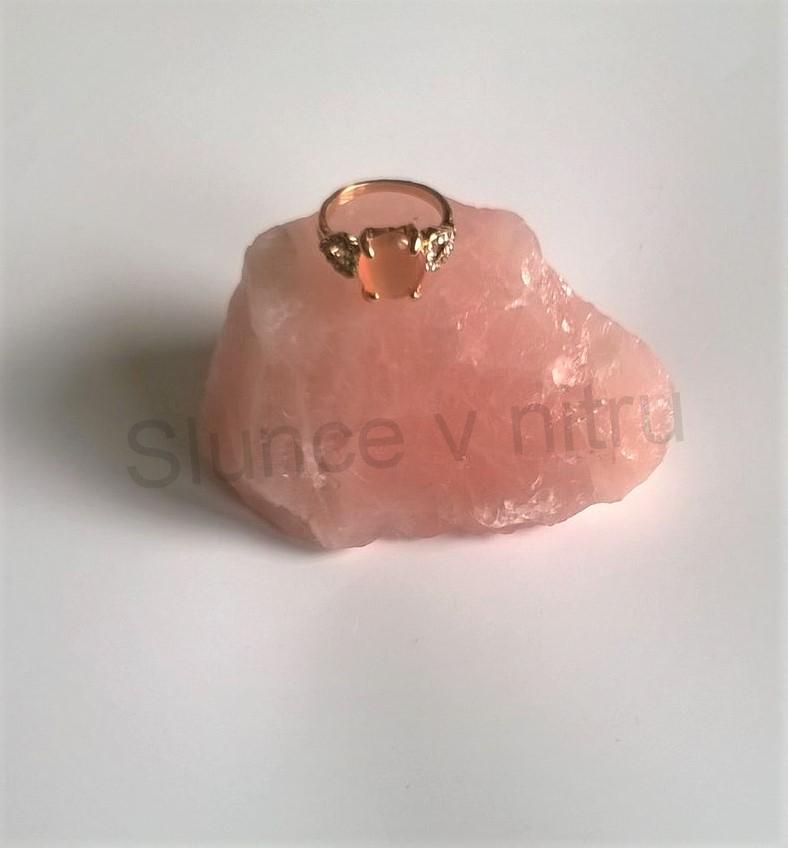 Prsten s polodrahokamenem Kočičí oko a zirkony (BP98)