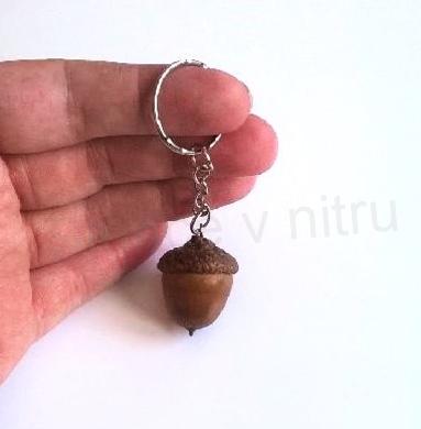 Přívěsek na klíče - přirodní žalud (D334)