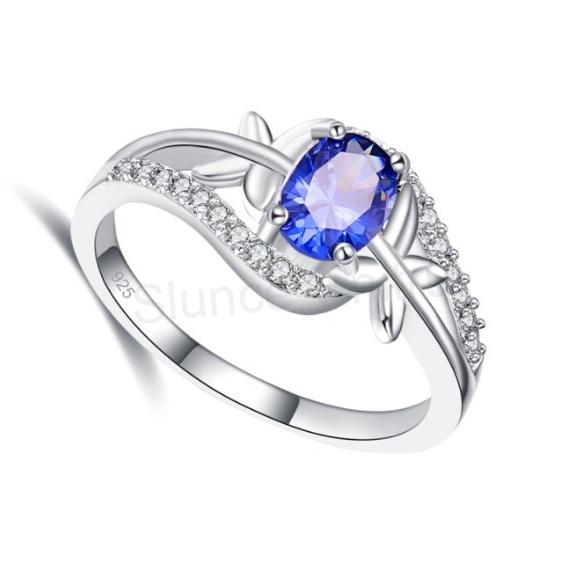 Postříbřený prsten se zirkony velikost 59 (BE177) 