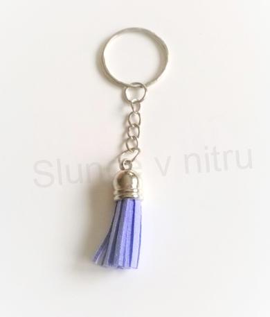 Přívěsek na klíče - kožený střapec (D338)