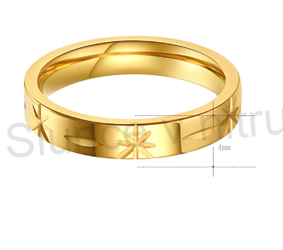 Prsten z chirurgické oceli s ozdobami 4 mm (BP299)