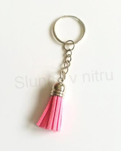 Přívěsek na klíče - kožený střapec (D339)