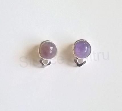 Minerální náušnice klipsy s Ametystem 8 x 8 mm (X511)