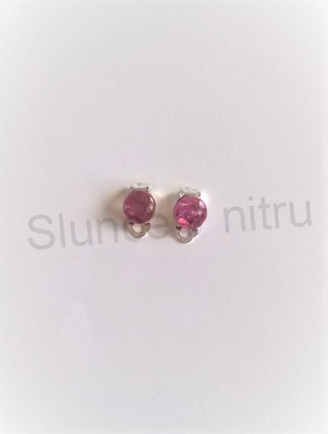 Náušnice klipsy se syntetickým opálem (BB447)