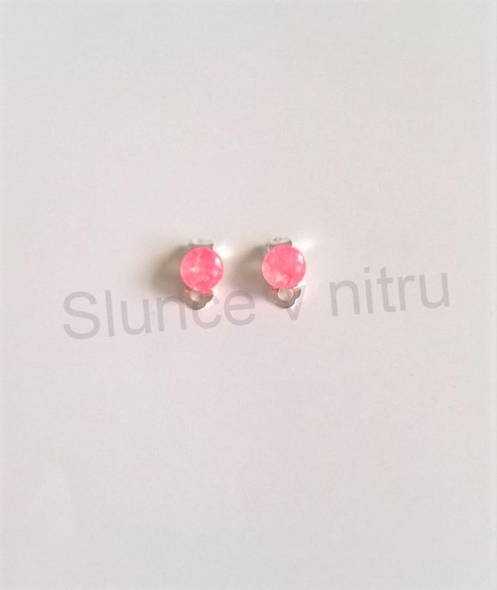 Náušnice klipsy se syntetickým opálem (BB448)