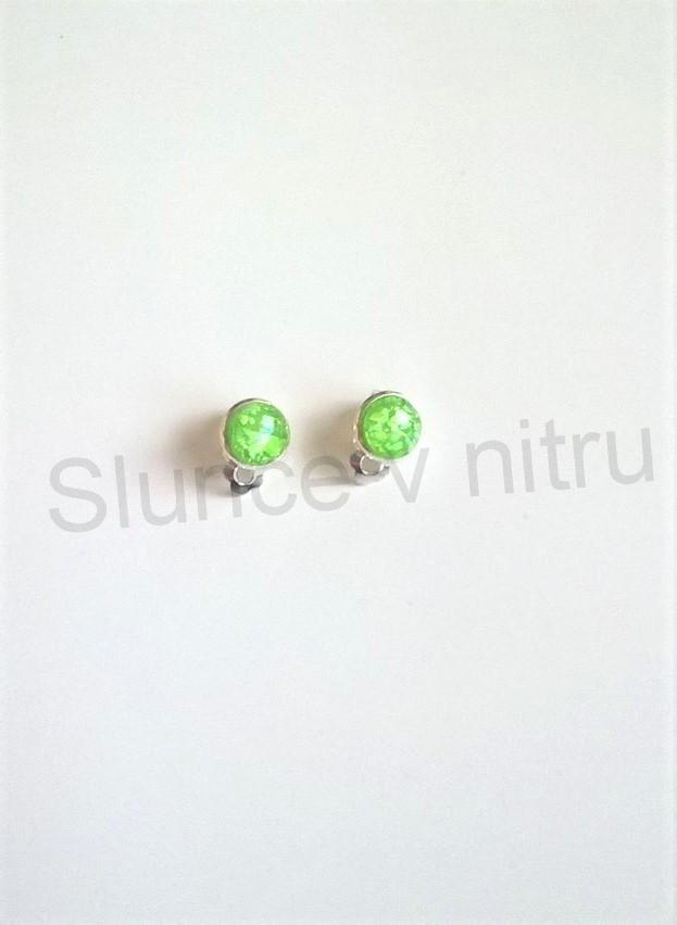 Náušnice klipsy se syntetickým opálem (BB451)