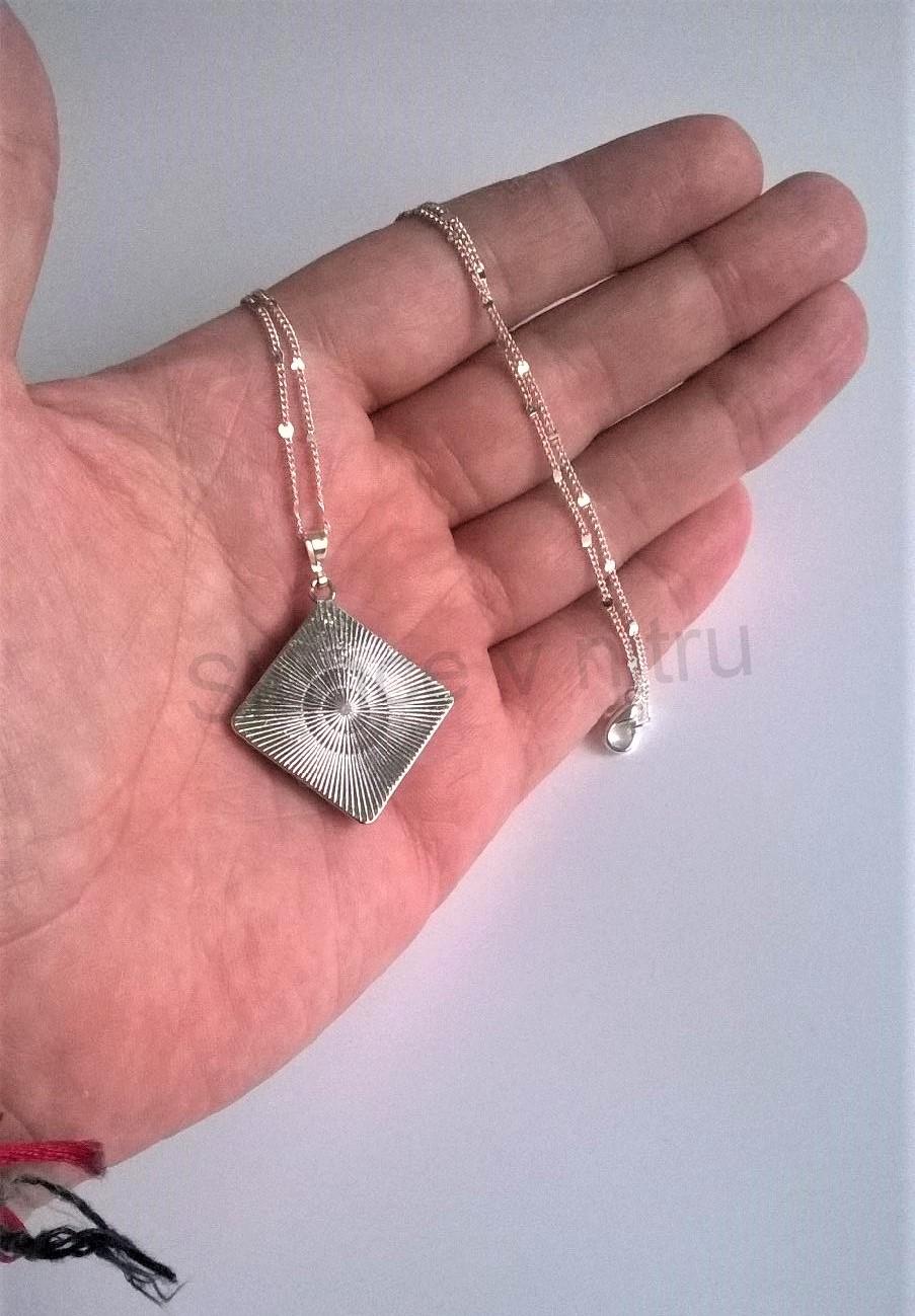 Postříbřený náhrdelník s přívěškem Mandala (BD326) 