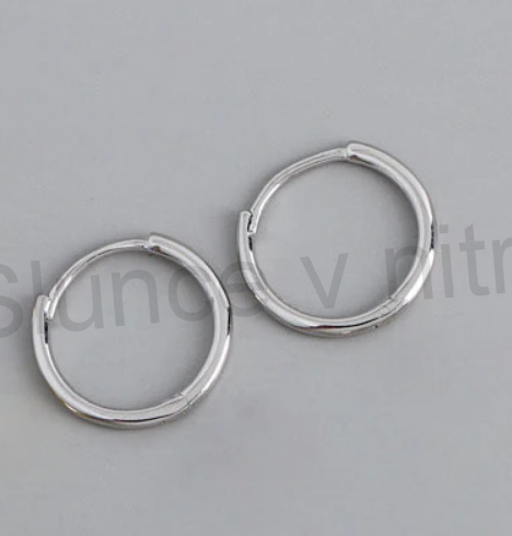 Postříbřené náušnice kruhové (BE200)