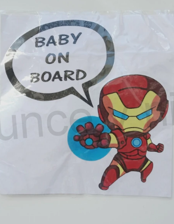 Samolepky na auto Dítě v autě Iron Man (E312)