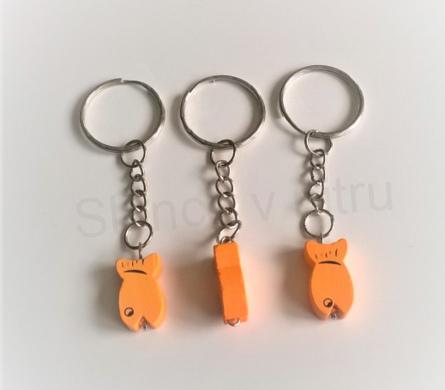 Přívěsek na klíče - dřevěná Rybka  oranžová (D389)