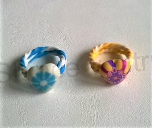 Dětský polymerový prsten srdce modrý (BP310)