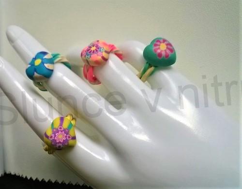 Dětský polymerový prsten srdce (BP324)