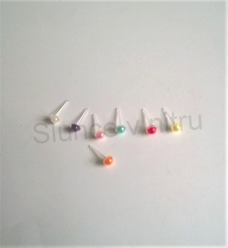 Puzetové náušnice hypoalergenní pecičky bílé (BB486)