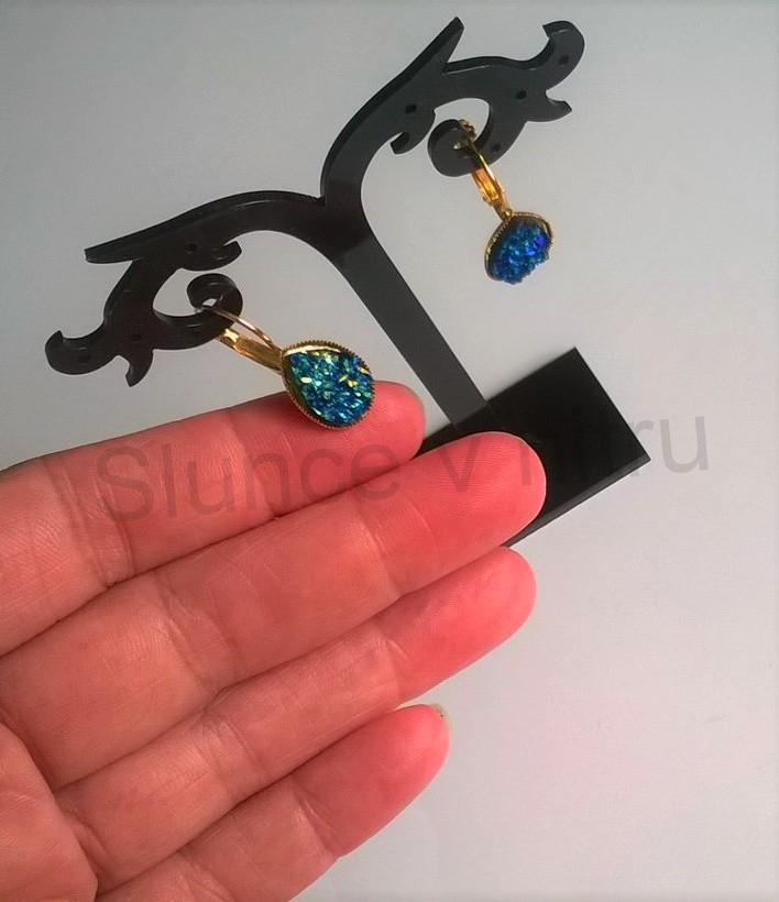 Zlaté orgonitové náušnice zdobené z chirurgické oceli kapky (BB495)