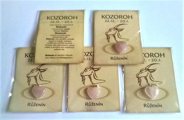 Minerální přívěsek Růženín – znamení KOZOROH (X520)