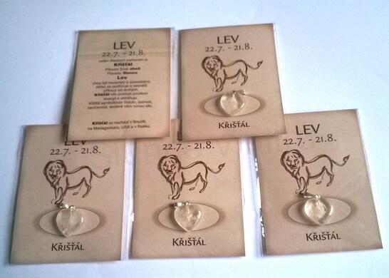Minerální přívěsek Křišťál - znamení LEV (X528)