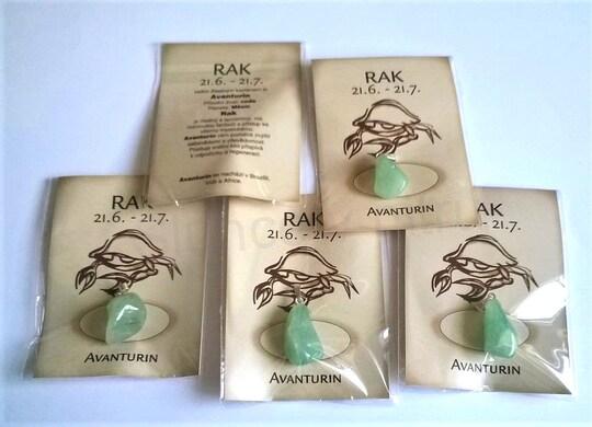 Minerální přívěsek Aventurín znamení - RAK (X530)