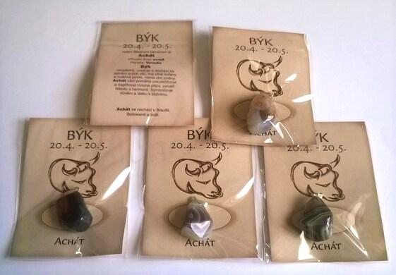 Minerální přívěsek Achát znamení - BÝK (X534)
