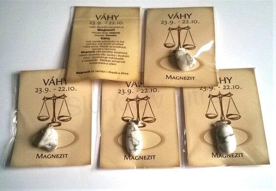 Minerální přívěšek Magnezit znamení - VÁHY (X536)