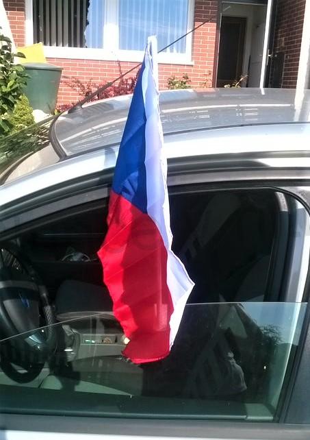 Vlajka na auto česká republika s držákem 30 x 47 x 45 cm (E333)