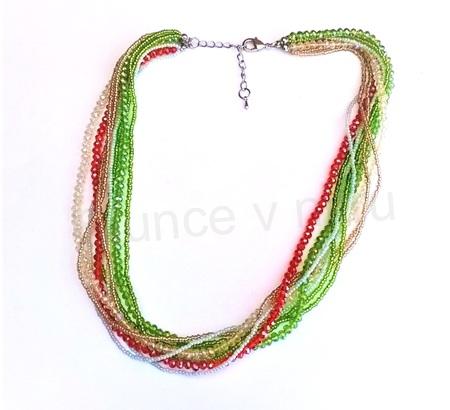 Luxusní náhrdelník z broušených a Preciosa korálků (BD395)