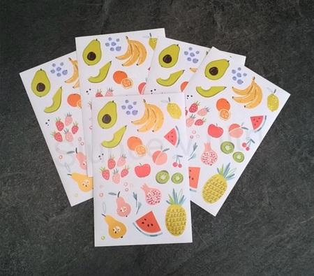 Samolepky, Obtisky na Papír ovoce (E348)