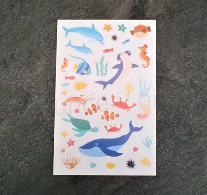 Samolepky, Obtisky na Papír ryba, po 5 balení (E353)