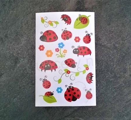 Samolepky, Obtisky na Papír beruška po 5 balení (E357)