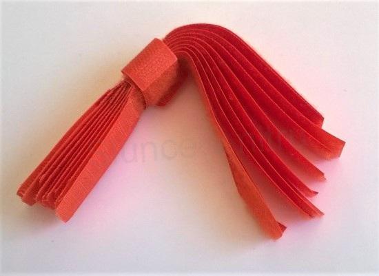 Suchý zip stříhaný 2 v 1 - cca 1,3 x 18 cm - oranžový (C477)