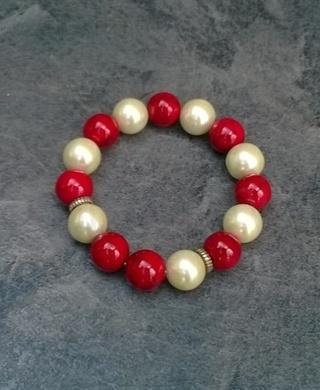 Minerální náramek s tyrkenitem a perlami (X573)