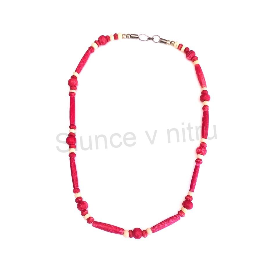 Náhrdelník retro na zapínání - červený (BD406)