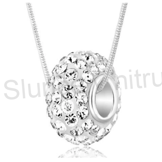 Postříbřený hadí řetízek swarovski elements modrý (BD408)
