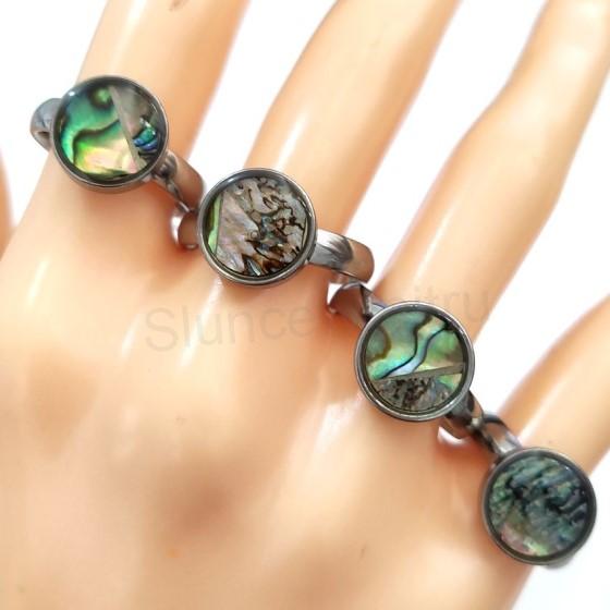 Prsten přírodní mušle Abalone/Paua Shell velikost 64 (BP332)