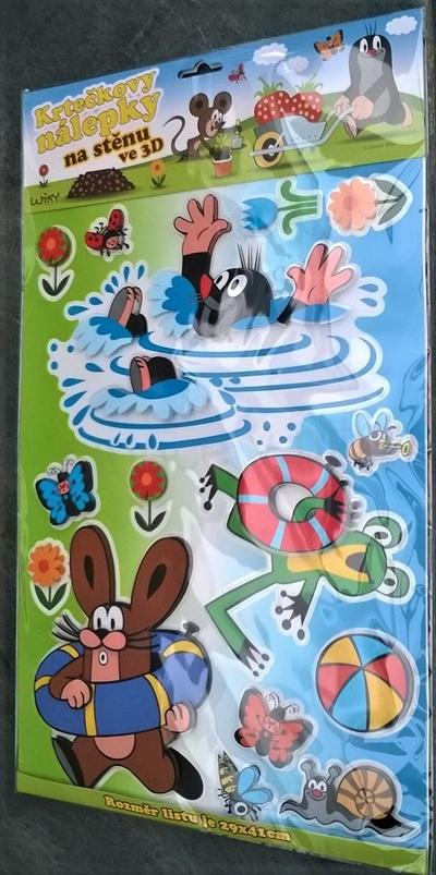 Krtek pěnová 3D dekorace, nálepky, samolepky (D424)