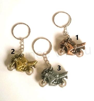 Klíčenka Motorka 3D bronzová (D429)