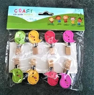 Dřevěné kolíčky dekorace ptáčci + provázek (E376)