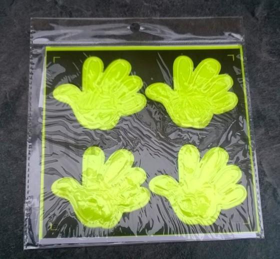 Reflexní samolepka tlapky - ruce  - 4 ks (E379)