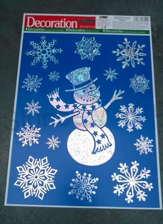 Samolepka, dekorace s vánočním motivem 32 x 22 cm (E389)